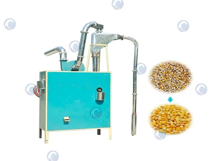 Corn cleaner machine for removing impurities from raw grains