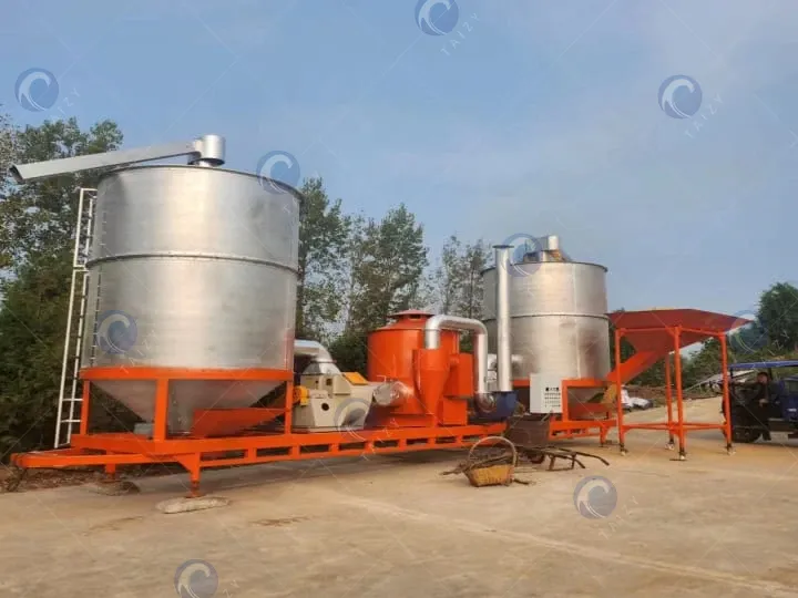 mobile crop dryer with double bins