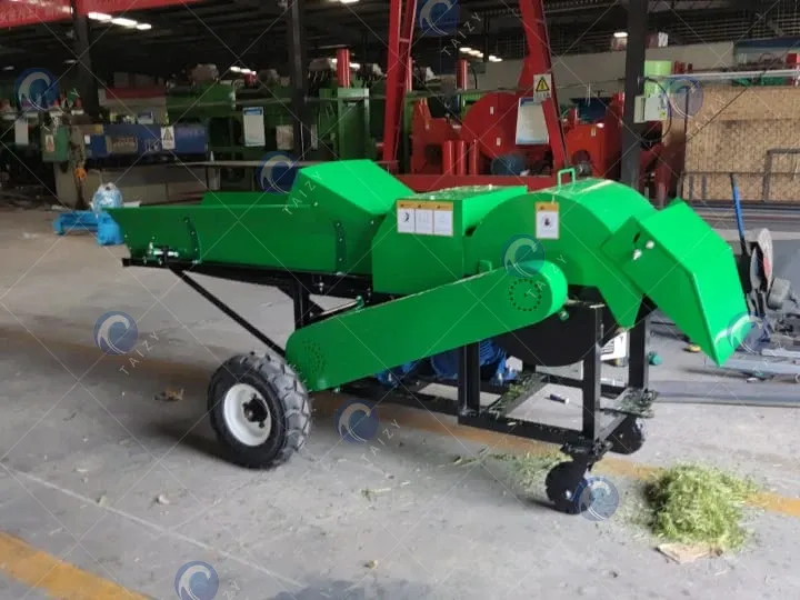 big tires of hay cutting machine