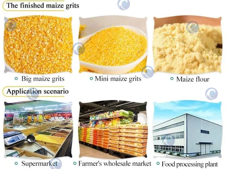 finished product of corn grits machine