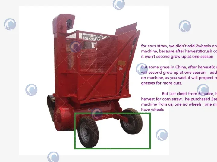 forage harvesting machine equiped with wheels