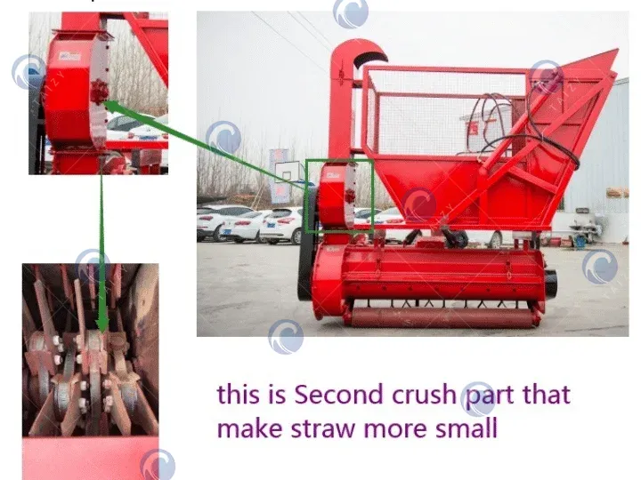 second crushing part of silage harvesting machine