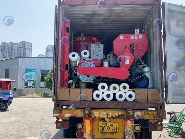 hay baler machine container loading
