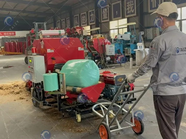 hay baling and wrapping machine