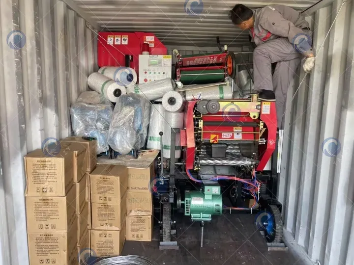silage baling machine container loading