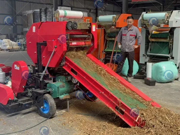 silage round baler machine