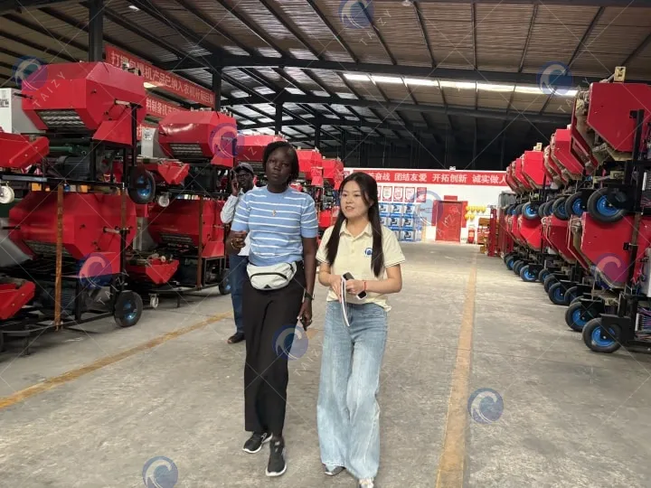 South Sudanese client visits Taizy silage equipment factory