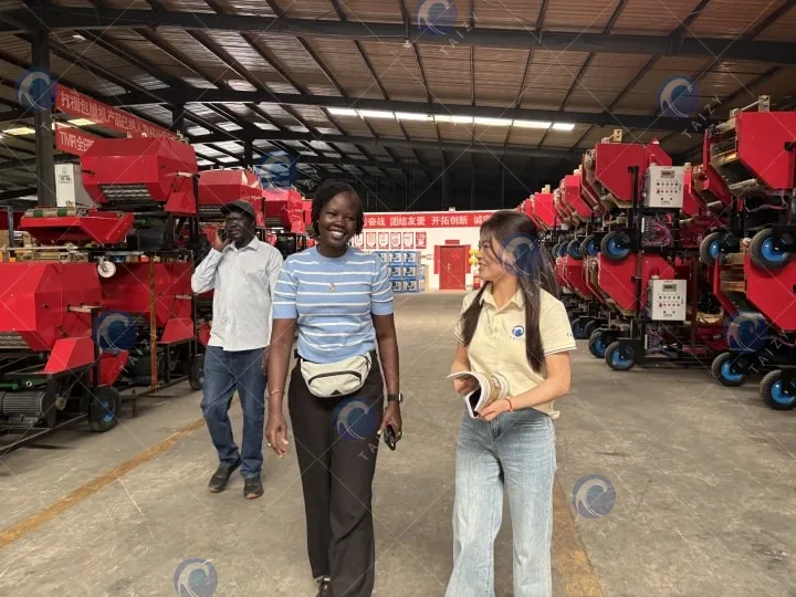 South Sudanese client visits Taizy silage equipment factory