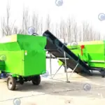 silage spreader with TMR silage blender and mixer