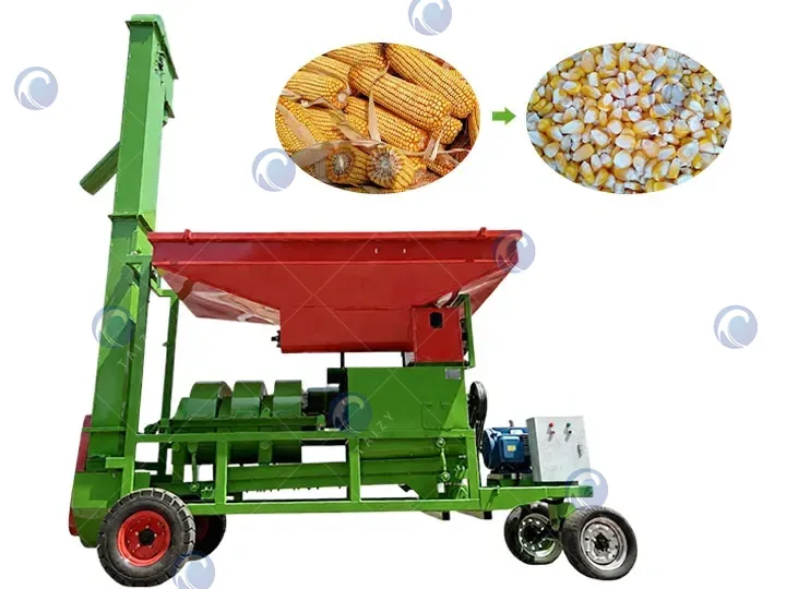 Dry and wet corn sheller machine