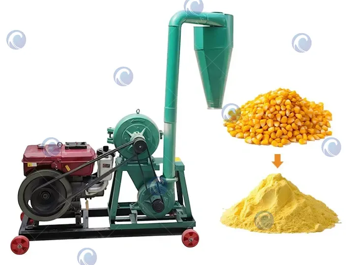 Self-feeding grain grinding machine