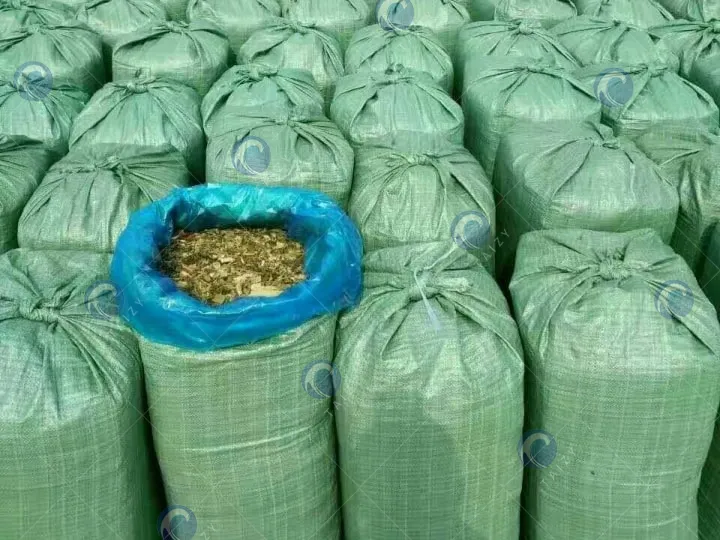 finished product of hydraulic silage baler