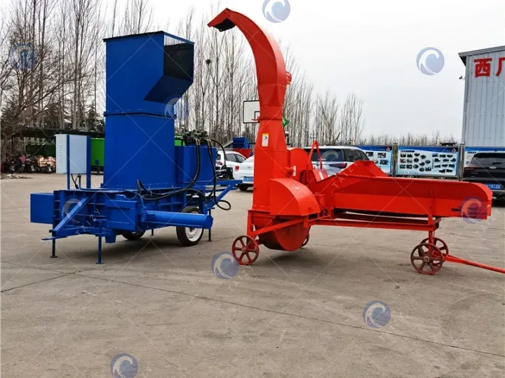 hydraulic hay baler with hay cutter